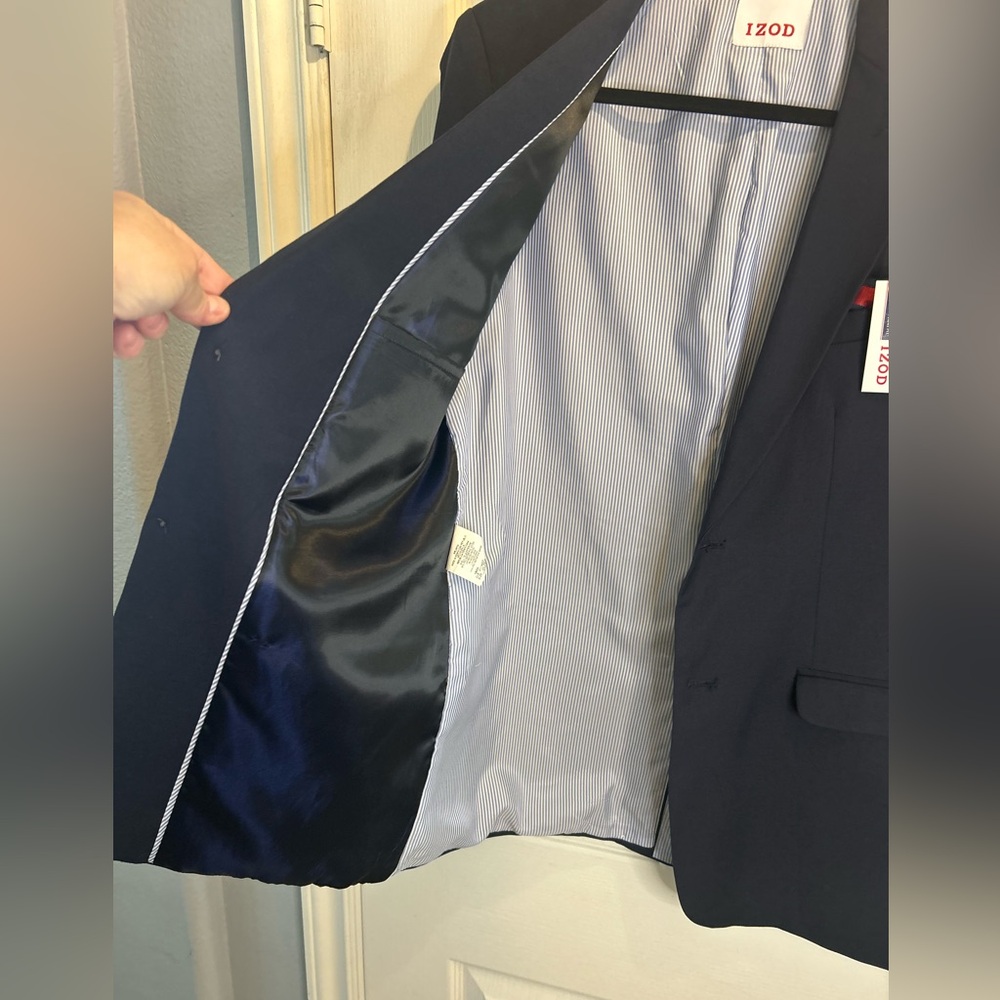 🔹”Izod” NWT Boy’s Blue Sport Coat Classic Tailored Blazer🔹 - Picture 4 of 13